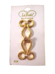 LaMode Vintage Gold Tone Metal FROG CLOSURE Textured