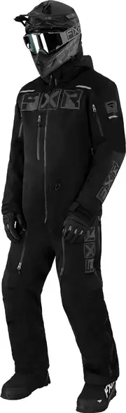 FXR Maverick Lite One Piece Snowmobile Suit, black-grey, Size L for Men Black Grey