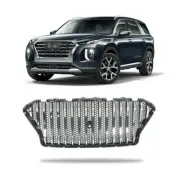 Front Grille Mesh Grill Vent Fits For Hyundai Palisade 2019-2024 Trim Silver