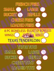 FRY/chicken Menu SIGn-w/price circles Concession Trailer,Stand,Cart 18"x24" PVC