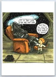 But Dad, You said we could stay up watch Movie Vader & Son Postcard Star Wars