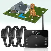 2-in-1 Wireless Dog Fence for 3 Dogs,Waterproof Training Collar with Remote Electric Fence for Ultimate Dog Safety and Freedom.Shock Collar for Large Dog
