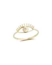 Ember Fine Jewelry 14K 0.01 ct. tw. Diamond Evil Eye Ring