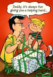 Merry Christmas Dad Dennis The Menace Hank Ketcham Hallmark Greeting Card