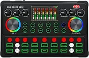 IsMwav Bluetooth Sound Card Sound Card M3 RGB LED Wireless Bluetooth Compatible External Mixer Sound Card Noise Reduction for Live Streaming Singing Recording