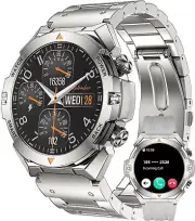 Smart Watch Answer/Make Call 2 Straps 1.46" HD Screen Fitness Track Android iOS