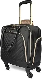 Kenneth Cole Reaction Chelsea 20" Polyester-Twill Expandable, Black, 4 Underseater, Kenneth Cole Reaction Women's Chelsea Luggage Chevron Softside 8-Wheel Spinner Expandable Suitcase