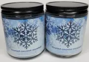 BATH & BODY WORKS (LOT OF 2) FROSTED COCONUT SNOWBALL 1 WICK SCENTED 7 OZ...