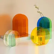 Acrylic Vase,Aesthetic Flower Vase for Home Room Decorations Unique Flower Vase Modern Home/Bedroom/Office Accent Decor (C)