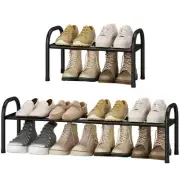Expandable Shoe Organizer 1-Tier Metal Rack for Closet Up to 8 Pairs Adjustable