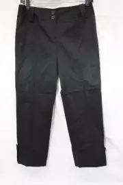 NWT WHITE HOUSE BLACK MARKET Black Cropped "Tux" Pants Womens Size 0-B103