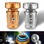 Solar Fan Lamp LED Camping Lantern Hanging Handheld Rechargeable Flashlight