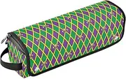 [sanluoli] Hair Tool Travel Bag for Women with Iron Mat Carrying Case Flat Curling Iron Waterproof Organizer Mardi Gras Carnival Purple Holiday Gold Fleur De Lis