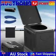 Car Toilet Bucket Portable Camping Toilet Trash Can Stool for Travel (Black) AU