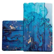 MCC iPad (A16) 11-inch 2025 11th Gen Smart Case Cover Hard Back Apple iPad11 Marble [Blue]