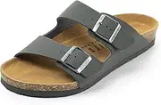 [FITORY] Mens Arch Support Sandals Mules with Adjustable Buckle Straps and Cork Footbed for Summer Size 7-12