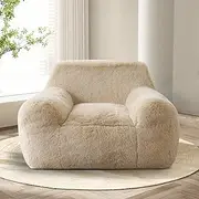 [Hobestluk] Giant Bean Bag Chair for Adults, Oversize Beanbag Couch with Armrests, Comfortable and Supportive, Fluffy and Skin-friendly Fabric, Ideal for Bedroom, Living Room, Dorm and Office