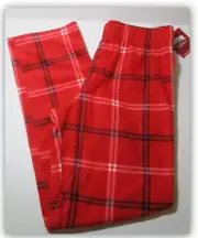 Men's Microfleece Soft Sleep Lounge pajama pants RED PLAID No Tie Wondershop