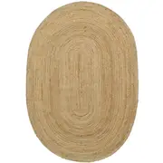 Eco-friendly Oval Jute Rug-Kochi 1118-Natural