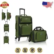Rio 20" Green Lightweight Expandable Carry-On Suitcase - 4-Wheel Durability