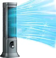 XIULIUU Tower Fan, Bladeless Fan Can Stand or Lie Down, Standing Fan USB-C Rechargeable, Three-Speed Wind, Portable Tower Fan for Indoor Home Room Bedroom Office Use