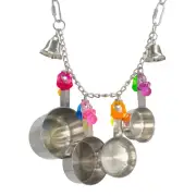 1078 Super Paci Pot Ringer - Handcrafted Shiny Noisy Interactive Bird Cage Toy