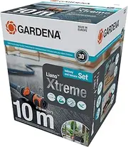 Gardena Liano Xtreme 1/2 inch, 10m + Indoor Adapter: Extremely robust textile garden hose, for indoor water taps, with PVC inner tube, lightweight, weather-resistant (18490-20)