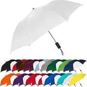 STROMBERGBRAND Umbrellas The Spectrum Popular Style 42" Automatic Open Compact Travel Umbrella for Rain, Wind & Sun, Sturdy Lightweight Small Portable Folding Stick Umbrella for Men and Women, White,