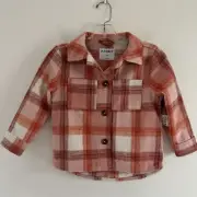 Old Navy Girls Plaid Soft-Brushed Utility Shacket Plaid Size XS (5) NWT