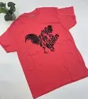 “ZERO CLUCKS GIVEN” T-Shirt Coral color Various Sizes Farm Rooster Western NEW!!
