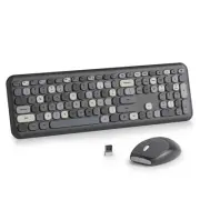 Wireless Typewriter Keyboard and Mouse Combo Retro 104 Key Full Size Office S...