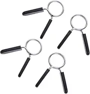 Happyyami 4pcs 30mm Dumbbell Barbell Clamp Spring Clip Collars Steel Buckle Abs Handle for Weightlifting Gym
