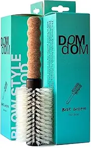 Nylon Boar Bristle Hair Brush - Round Blowout Brush, Medium 2.3" Barrel, Anti Static, Cork Comfort Grip Handle