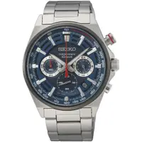 在飛比找PChome24h購物優惠-SEIKO 精工 CS系列競速時尚三眼計時錶/藍X銀/41m
