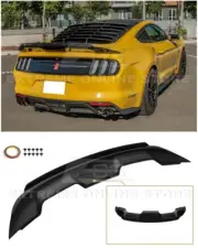 For 15-Up Ford Mustang | GT500 GLOSS BLACK Rear Trunk Wing Spoiler w/ Wickerbill (for: Ford)