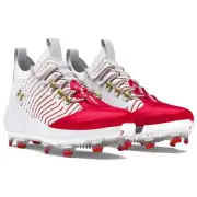 Under Armour Harper Pro ST Baseball Cleat Red/white/metallic gold US 10.5