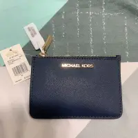 在飛比找蝦皮購物優惠-Michael Kors 防刮皮革證件包 海軍藍  鑰匙包 