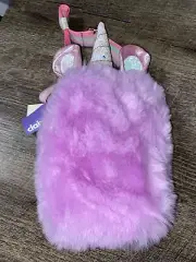 NWT Claire's Plush Purple Unicorn Glitter Rainbow Crossbody Bag Birthday
