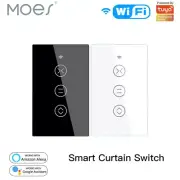 MOES WiFi RF Smart Curtain Switch Roller Blinds Shutter Touch Alexa Google APP