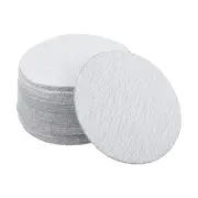 Sandpaper Round Flocking 4.92"x4.92" P100 50 Pcs Gray Hook & Loop Sanding Sheets