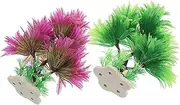 2pcs Water Plants Set Aquarium Decor Faux Greenery Stems Artificial Ferns Aquatic Plants for Aquarium Modelling Grass Artificial Grass Outdoor Water Tank Accessory Faux Greenery or