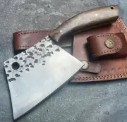 Custom Hand Forged 1075 High Carbon Steel Serbian Knife/Hatchet/Meat Cleaver