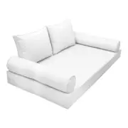 |SLIPCOVER ONLY|S1 Daybed Mattress Bolster Backrest Covers Piped Trim Twin AD106