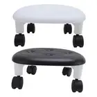 Low Stool with Wheels Elegant Short Rolling Seat for Bedroom Living Room Decor