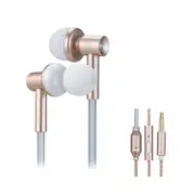 IBRAIN FC33-E Radiation Free Air Tube Headphones Aluminum Metal Earbuds with Mic and Volume Control rose gold