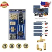 Durable PEX Crimper & Fitting Kit: 12 Brass Components with Ergonomic Handle