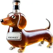 Dachshund Dog Whiskey Bottle, Funny Dachshund Whiskey Bottle,dog whiskey bottleAnimal Whiskey Glass Decanter for Bar Home Office Decor (B)