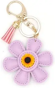 [Hoheng] Cute Keychain Leather Bag Charm for Handbags Flower Purse Charms for Women Trendy Gift