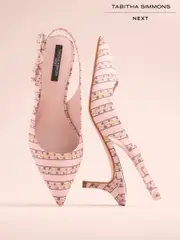 Pink Floral Tabitha Simmons x Next Dela Slingback Point Heels (AR0680) | $178