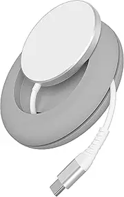 TALK WORKS 15W Wireless Charging Cable Compatible with MagSafe - Smart Management Cord Holder - 6ft Gray Cable with Compact Cord Organizer for Home Office and Travel Storage - Easy Cable Management